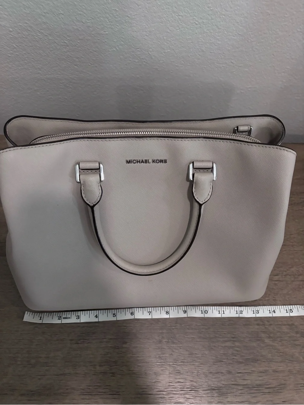 Michael Kors Light Taupe Leather Satchel